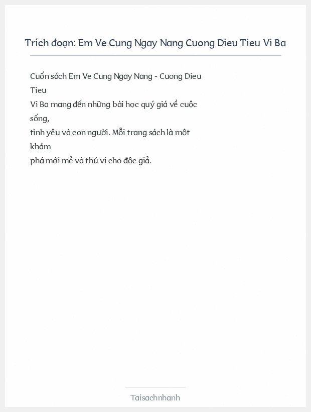 Trích đoạn Em Ve Cung Ngay Nang Cuong Dieu Tieu Vi Ba