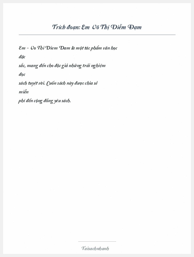 Trích đoạn Em Võ Thị Diễm Đạm