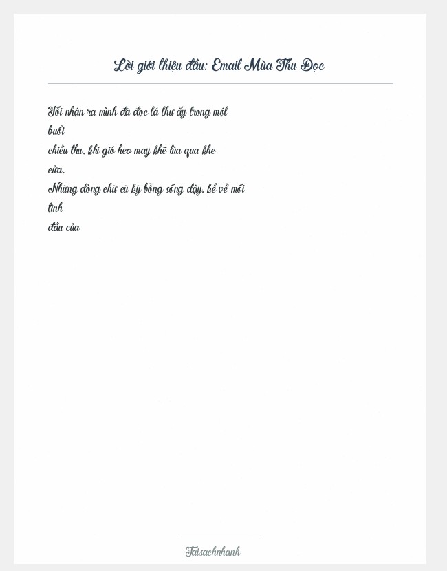 Trích đoạn Email Mùa Thu Đọc