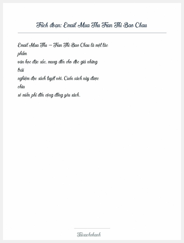 Trích đoạn Email Mua Thu Tran Thi Bao Chau