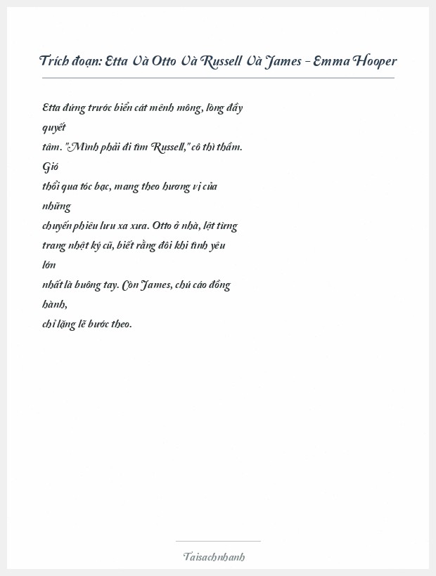 Trích đoạn Etta Và Otto Và Russell Và James - Emma Hooper