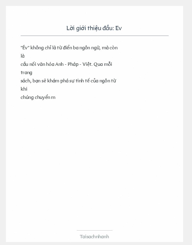 Trích đoạn Ev