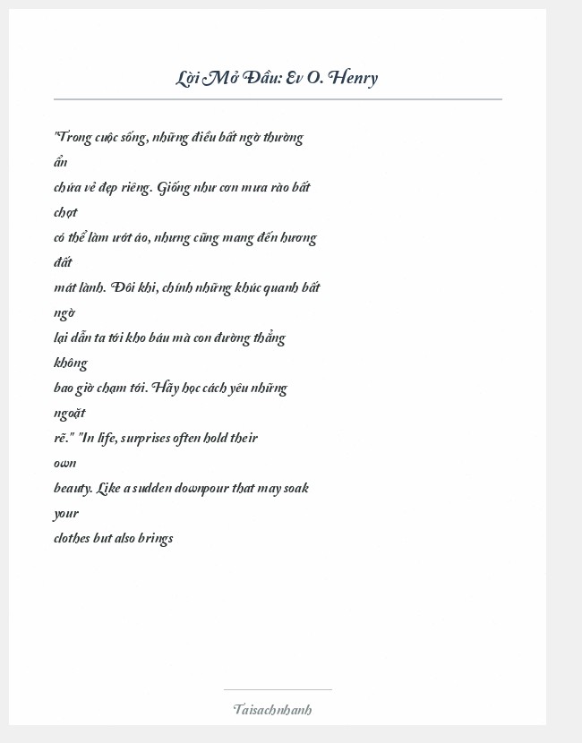 Trích đoạn Ev O. Henry