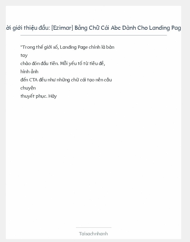 Trích đoạn [Ezimar] Bảng Chữ Cái Abc Dành Cho Landing Page