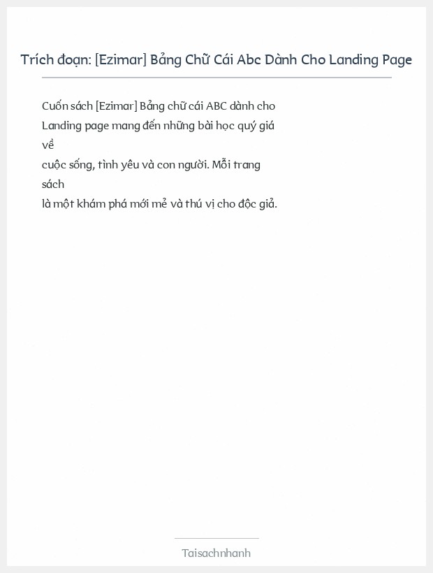 Trích đoạn [Ezimar] Bảng Chữ Cái Abc Dành Cho Landing Page