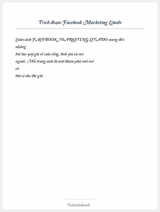 Trích đoạn Facebook Marketing Litado