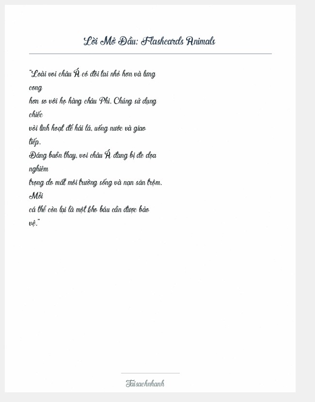 Trích đoạn Flashcards Animals