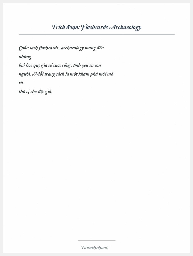 Trích đoạn Flashcards Archaeology