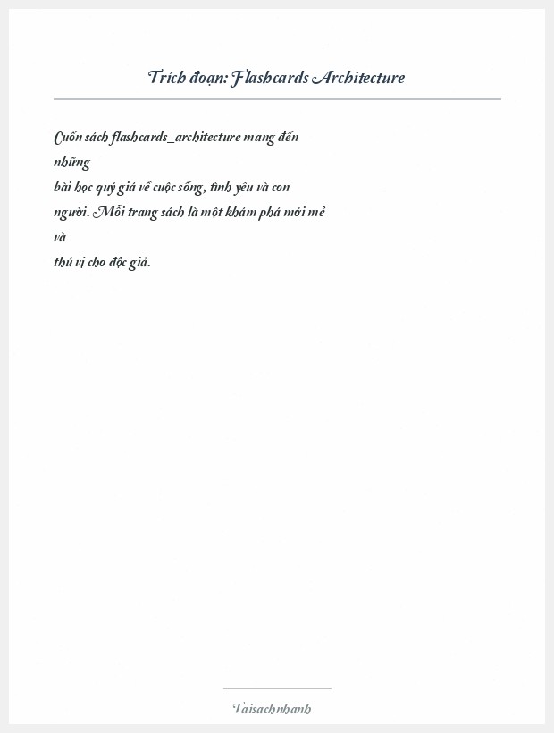 Trích đoạn Flashcards Architecture