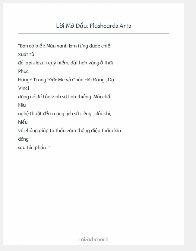 Trích đoạn Flashcards Arts