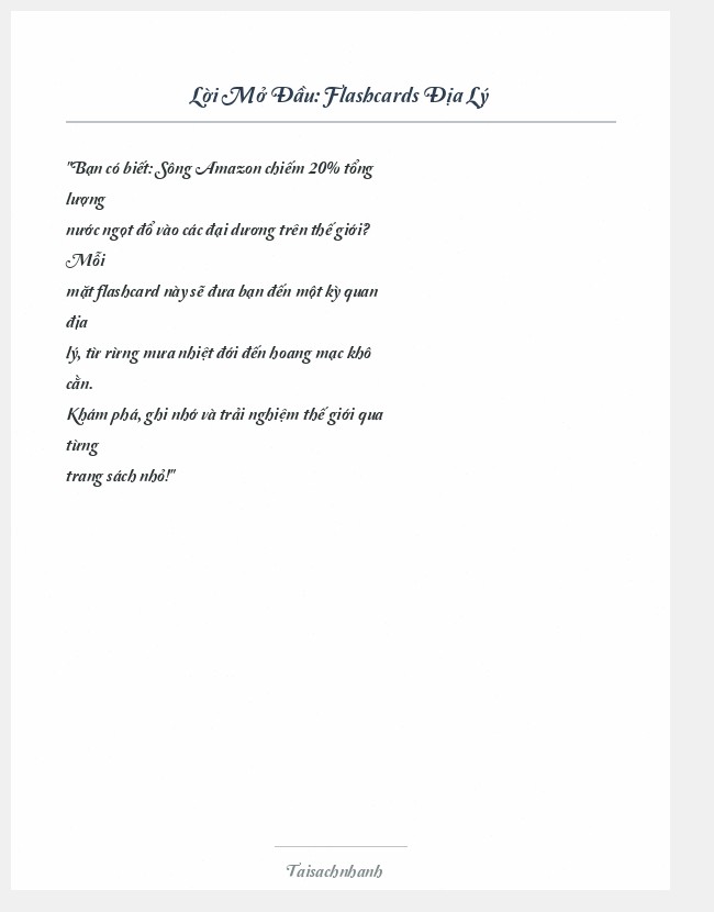 Trích đoạn Flashcards Địa Lý