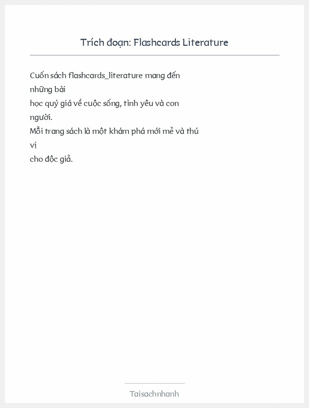 Trích đoạn Flashcards Literature