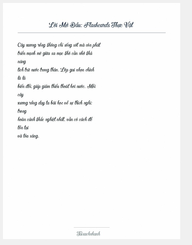 Trích đoạn Flashcards Thực Vật