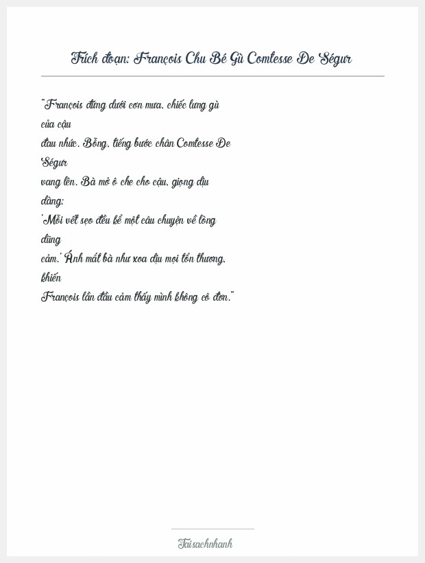 Trích đoạn François Chu Bé Gù Comtesse De Ségur