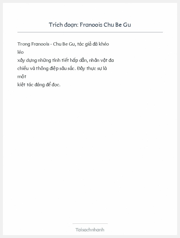 Trích đoạn Franoois Chu Be Gu
