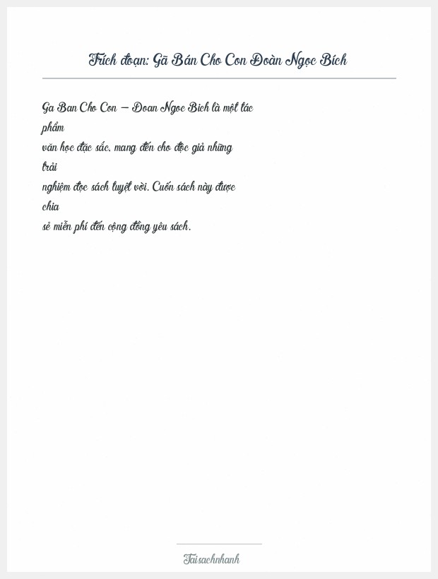 Trích đoạn Gã Bán Cho Con Đoàn Ngọc Bích
