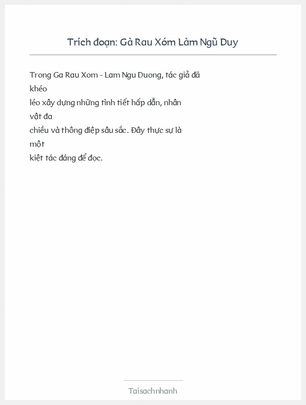 Trích đoạn Gà Rau Xóm Làm Ngũ Duy