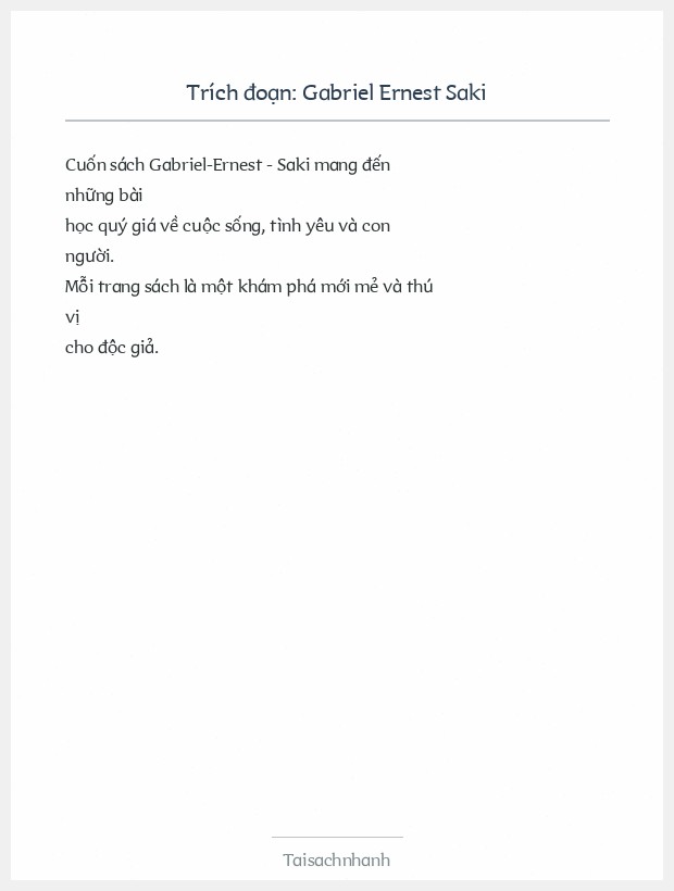 Trích đoạn Gabriel Ernest Saki