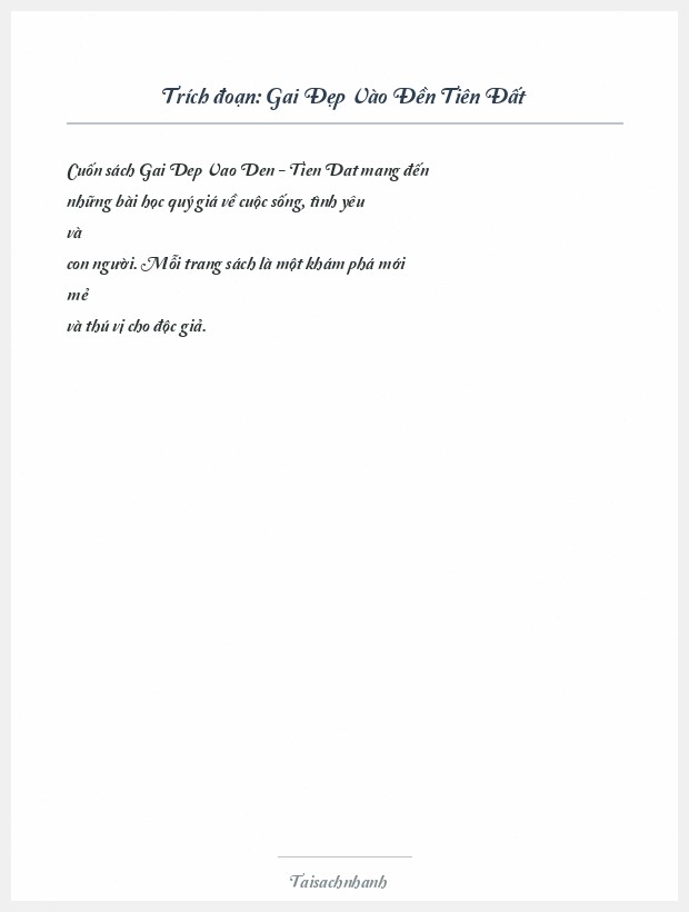 Trích đoạn Gai Đẹp Vào Đền Tiên Đất