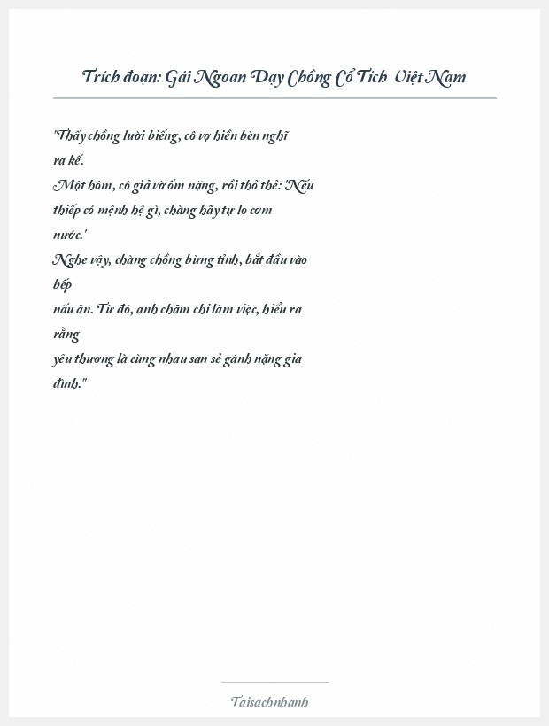 Trích đoạn Gái Ngoan Dạy Chồng Cổ Tích Việt Nam