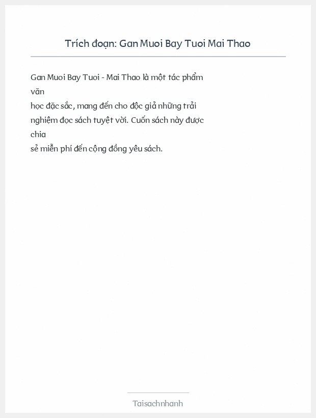 Trích đoạn Gan Muoi Bay Tuoi Mai Thao