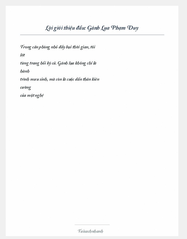 Trích đoạn Gánh Lụa Phạm Duy