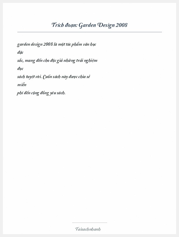 Trích đoạn Garden Design 2008