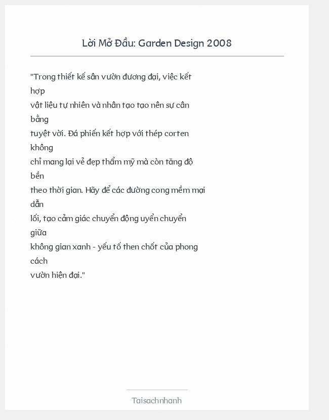 Trích đoạn Garden Design 2008