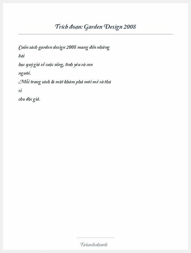 Trích đoạn Garden Design 2008