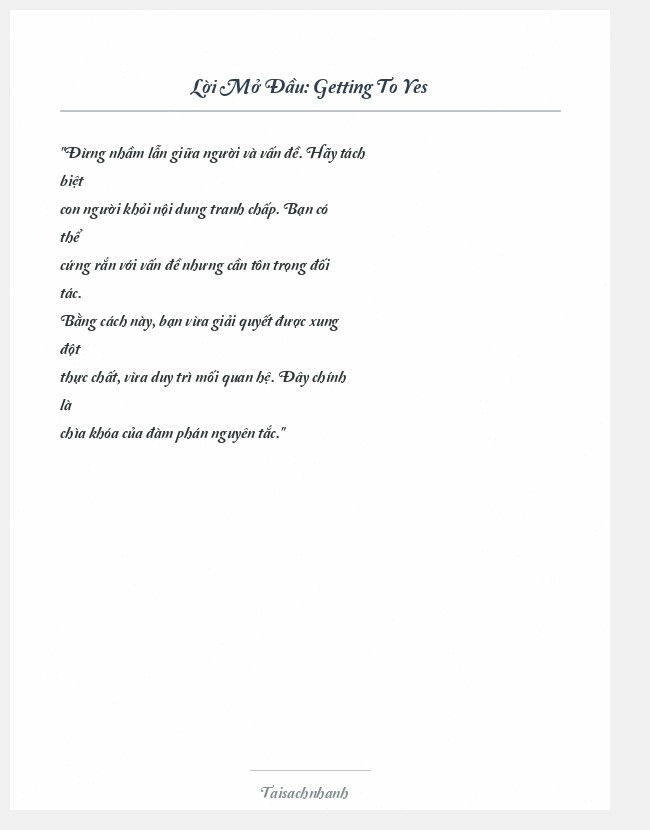 Trích đoạn Getting To Yes