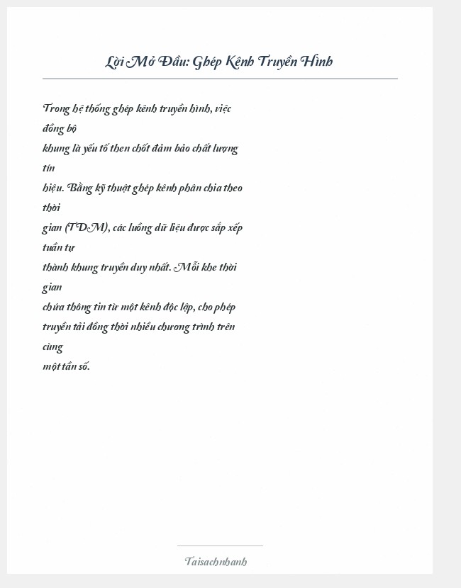 Trích đoạn Ghép Kênh Truyền Hình