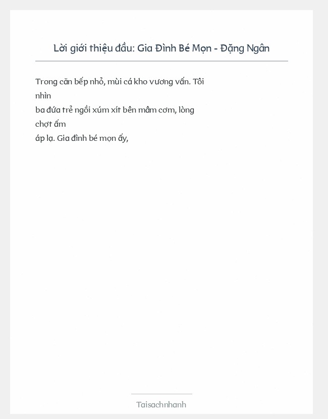 Trích đoạn Gia Đình Bé Mọn - Đặng Ngân