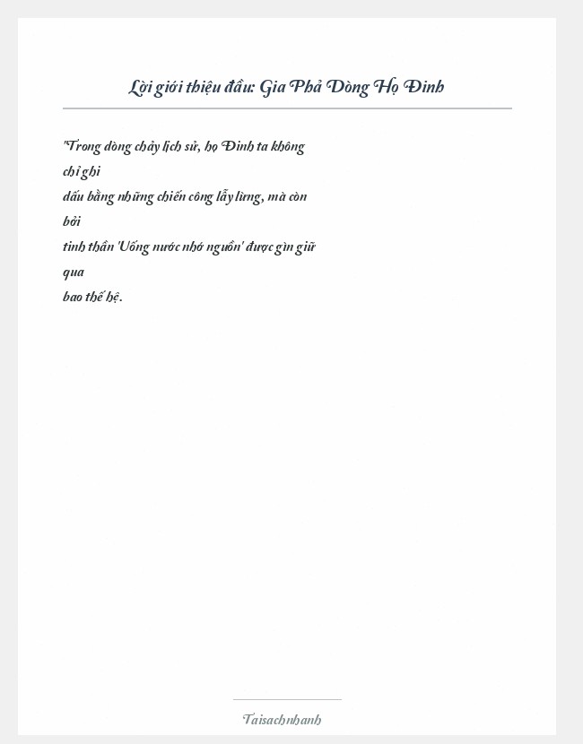 Trích đoạn Gia Phả Dòng Họ Đinh