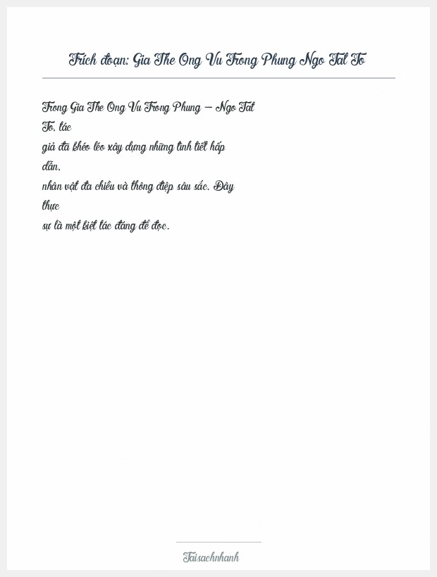 Trích đoạn Gia The Ong Vu Trong Phung Ngo Tat To