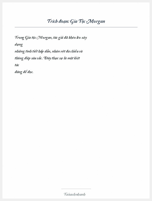 Trích đoạn Gia Tộc Morgan