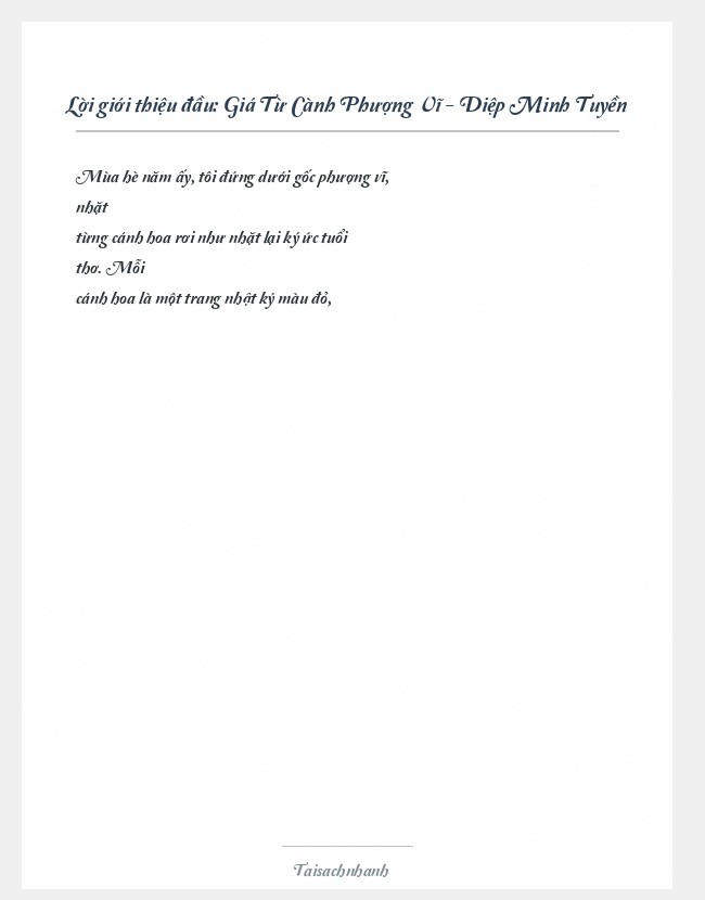 Trích đoạn Giá Từ Cành Phượng Vĩ - Diệp Minh Tuyền