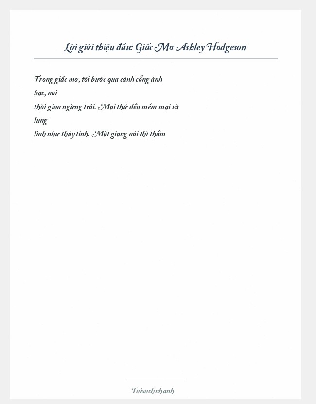 Trích đoạn Giấc Mơ Ashley Hodgeson