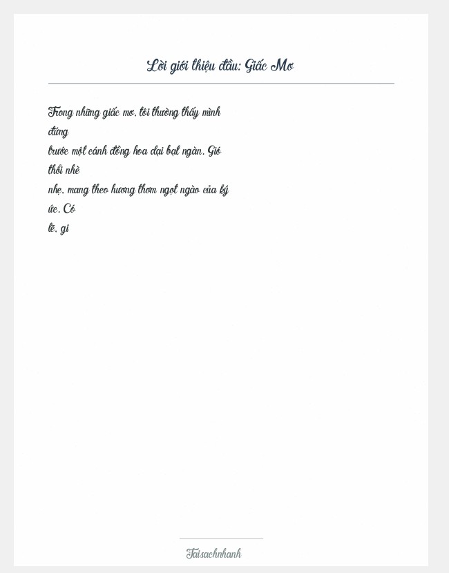 Trích đoạn Giấc Mơ