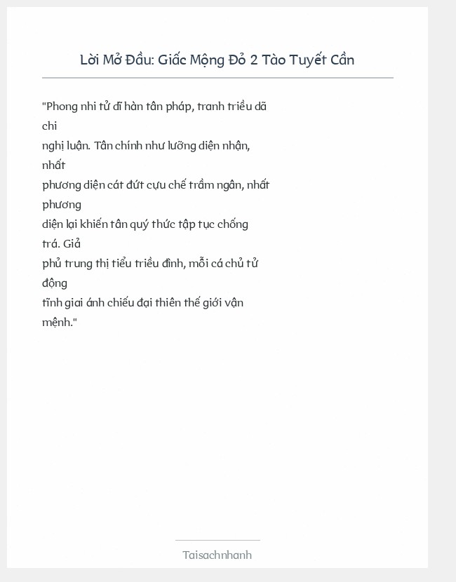 Trích đoạn Giấc Mộng Đỏ 2 Tào Tuyết Cần