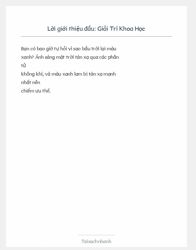 Trích đoạn Giải Trí Khoa Học