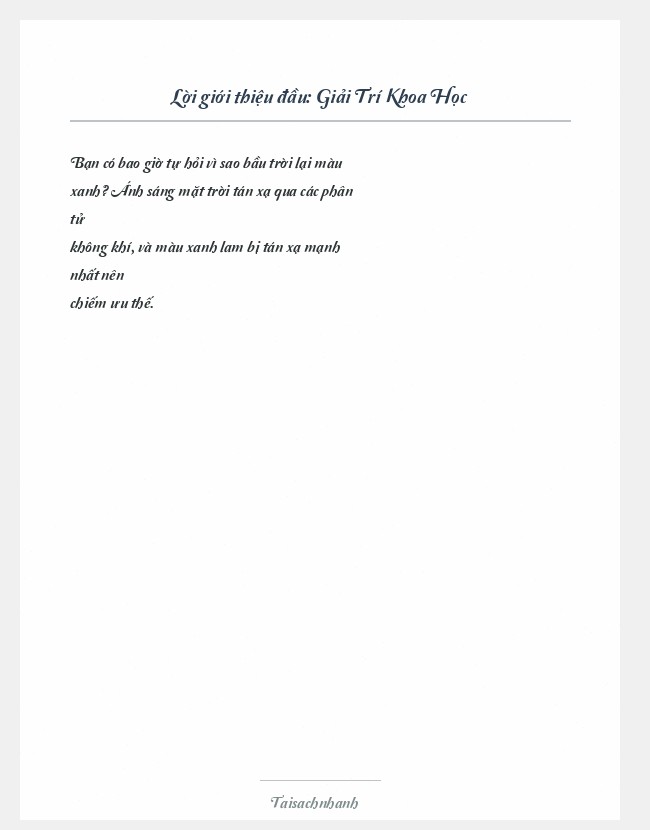 Trích đoạn Giải Trí Khoa Học