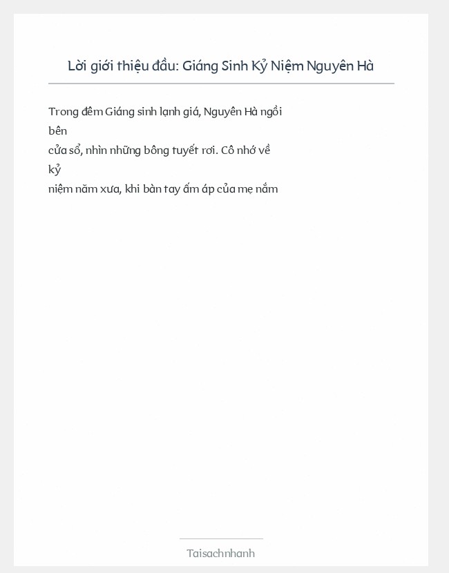 Trích đoạn Giáng Sinh Kỷ Niệm Nguyên Hà