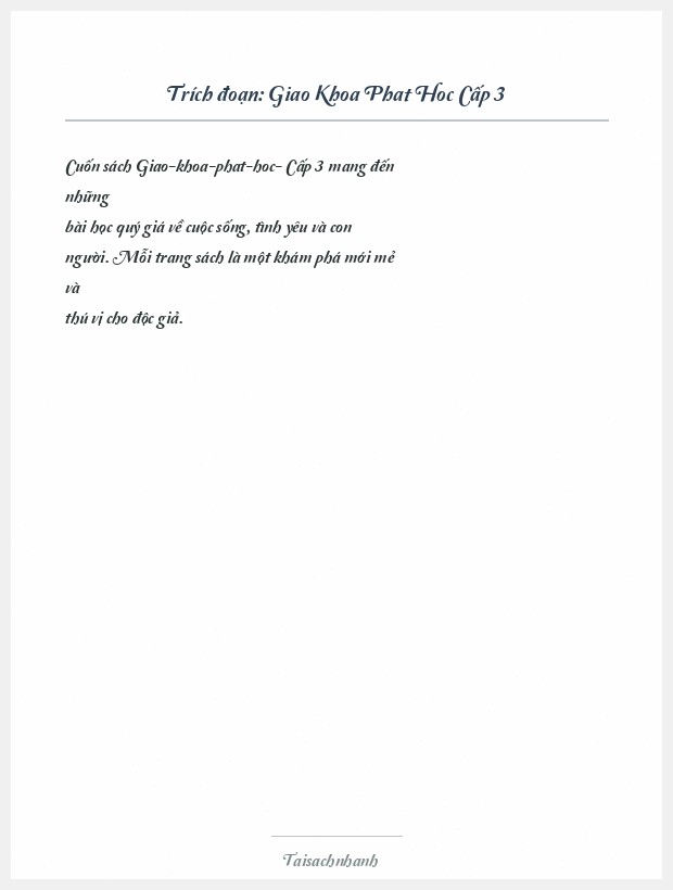 Trích đoạn Giao Khoa Phat Hoc Cấp 3