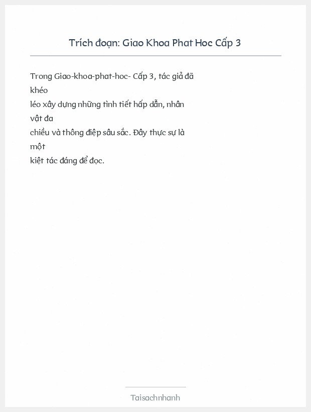 Trích đoạn Giao Khoa Phat Hoc Cấp 3