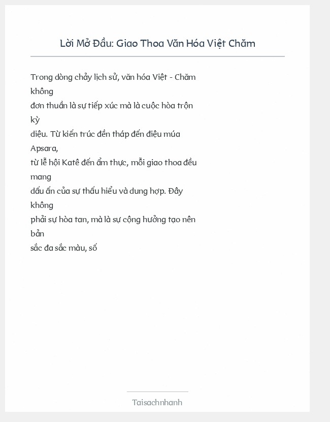 Trích đoạn Giao Thoa Văn Hóa Việt Chăm