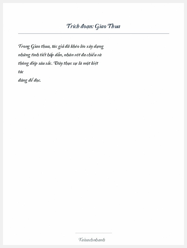 Trích đoạn Giao Thua