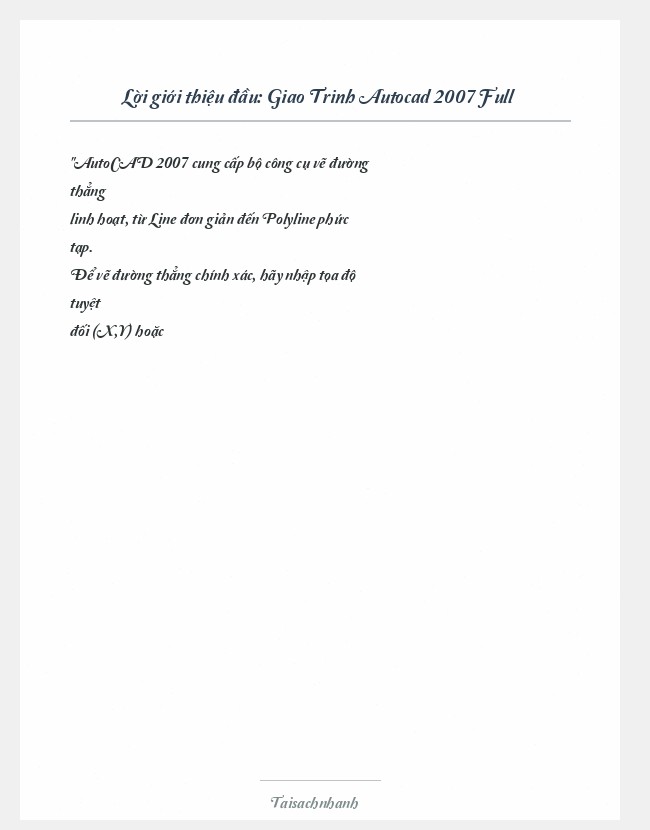 Trích đoạn Giao Trinh Autocad 2007 Full
