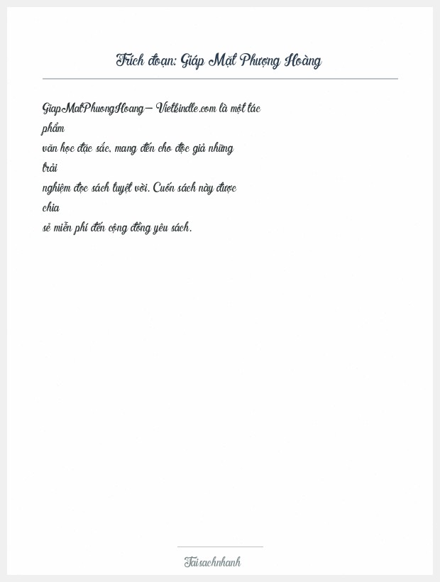 Trích đoạn Giáp Mặt Phượng Hoàng