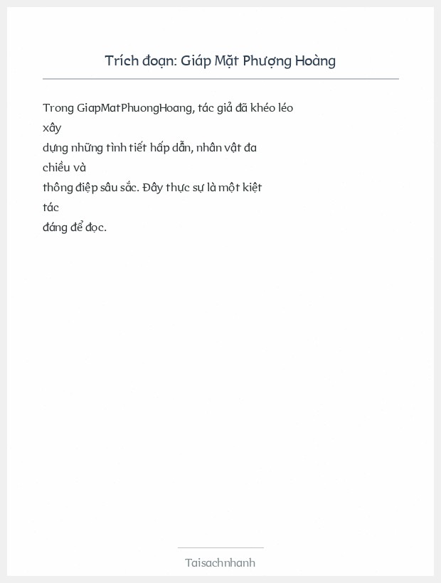 Trích đoạn Giáp Mặt Phượng Hoàng