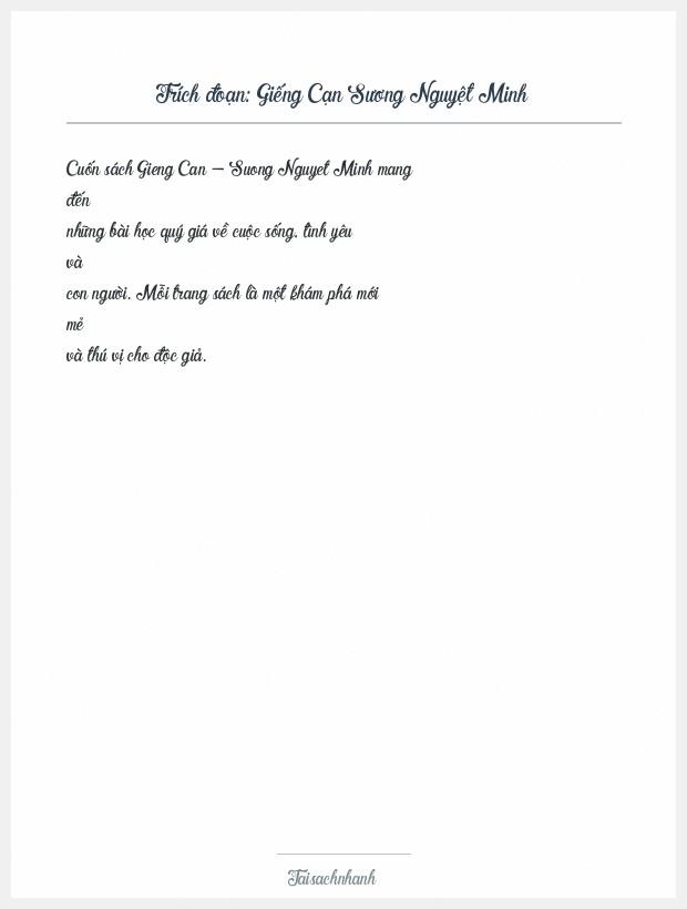 Trích đoạn Giếng Cạn Sương Nguyệt Minh